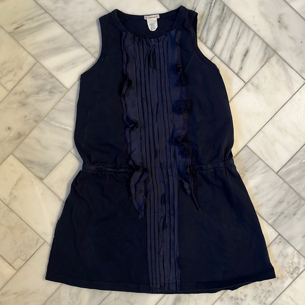 CrewCuts-Navy ruffle front dress-Size 10